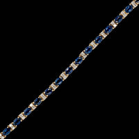 14K Yellow Gold Estate Sapphire and Diamond Bracelet