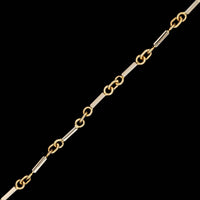18K Two-tone Gold Estate Bar Link Bracelet
