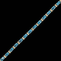 14K Yellow Gold Estate Blue Topaz Bracelet