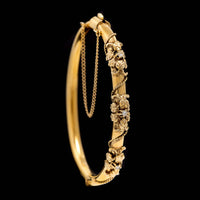 Vintage 14K Yellow Gold Estate Diamond Bangle