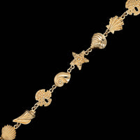 14K Yellow Gold Estate Sea Life Bracelet