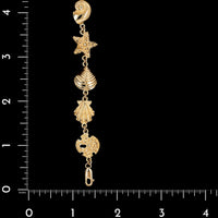14K Yellow Gold Estate Sea Life Bracelet