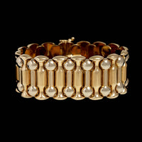 14K Two-tone Gold Estate Fancy Link Bracelet