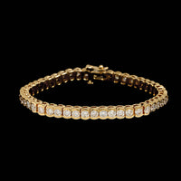 14K Yellow Gold Estate Diamond Line Bracelet