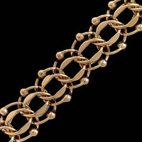 14K Yellow Gold Estate Double Link Charm Bracelet