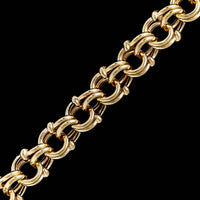 14K Yellow Gold Estate Double Link Charm Bracelet