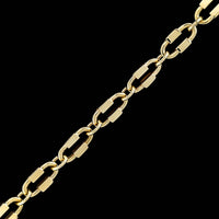 14K Yellow Gold Estate Oval Fancy Link Bracelet