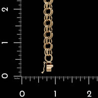 14K Yellow Gold Estate Double Link Charm Bracelet
