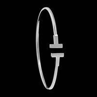 Tiffany & Co. 18K White Gold Estate T Wire Bracelet