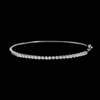 14K White Gold Estate Diamond Bangle