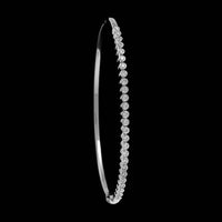 14K White Gold Estate Diamond Bangle