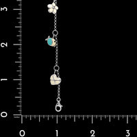 14K White Gold Estate Enamel Charm Bracelet