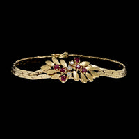 14K Yellow Gold Estate Ruby and Diamond Bracelet