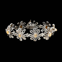 Tiffany & Co. Sterling Silver and 18K Yellow Gold Estate Paloma Picasso Daisey Link Bracelet