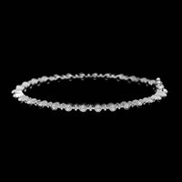 14K White Gold Estate Diamond Bangle