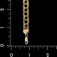 14K Yellow Gold Estate Triple Link Charm Bracelet