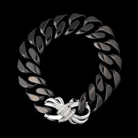 Stephen Webster 18K White Gold Estate Ceramic and Diamond Forget Me Knot Bracelet