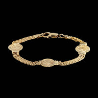 14K Yellow Gold Estate Coin Style Bracelet