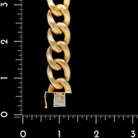 14K Yellow Gold Estate Textured Link Bracelet