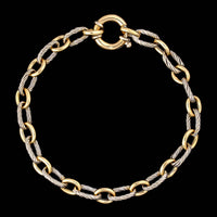 14K Two-tone Gold Estate Oval Link Bracelet