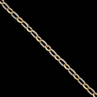 14K Two-tone Gold Estate Oval Link Bracelet
