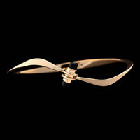 Ed Levin 14K Yellow Gold Estate Onyx Bangle