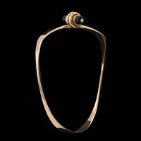 Ed Levin 14K Yellow Gold Estate Onyx Bangle