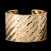 14K Yellow Gold Estate Woven Cuff Bracelet