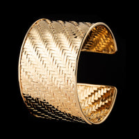 14K Yellow Gold Estate Woven Cuff Bracelet
