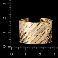 14K Yellow Gold Estate Woven Cuff Bracelet
