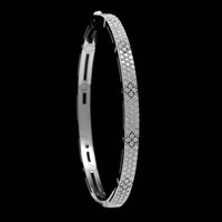 Roberto Coin 18K White Gold Estate Diamond Love in Verona Pave Bangle Bracelet