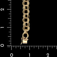 14K Yellow Gold Estate Triple Link Charm Bracelet
