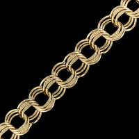 14K Yellow Gold Estate Triple Link Charm Bracelet