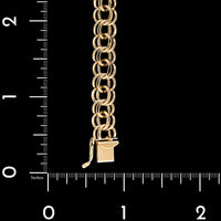 14K Yellow Gold Double Link Charm Bracelet