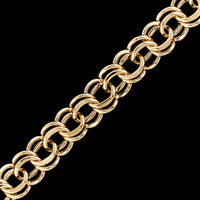 14K Yellow Gold Double Link Charm Bracelet