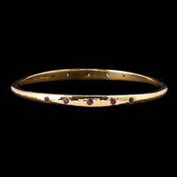 18K Two-tone Gold Estate Pair of Ruby, Sapphire and Diamond Bangles