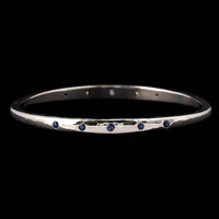 18K Two-tone Gold Estate Pair of Ruby, Sapphire and Diamond Bangles