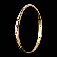18K Two-tone Gold Estate Pair of Ruby, Sapphire and Diamond Bangles