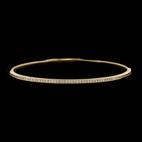 14K Yellow Gold Estate Diamond Flexible Bangle Bracelet