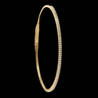 14K Yellow Gold Estate Diamond Flexible Bangle Bracelet