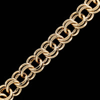 14K Yellow Gold Estate Double Link Charm Bracelet