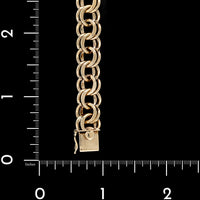 14K Yellow Gold Estate Double Link Charm Bracelet
