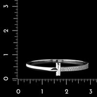 Tiffany & Co. 18K White Gold Estate T Wide Diamond Bangle