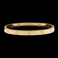 Cartier 18K Yellow Gold Estate Diamond Love Bracelet