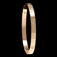 Cartier 18K Yellow Gold Estate Diamond Love Bracelet