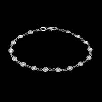 14K White Gold Estate Diamond Bracelet