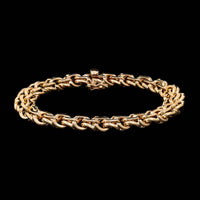 Tiffany & Co. 14K Yellow Gold Estate Double Link Charm Bracelet