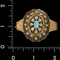 Vintage 14K Yellow Gold Estate Gem-set Bracelet with Removable Pin