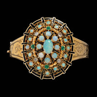 Vintage 14K Yellow Gold Estate Gem-set Bracelet with Removable Pin