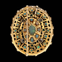 Vintage 14K Yellow Gold Estate Gem-set Bracelet with Removable Pin